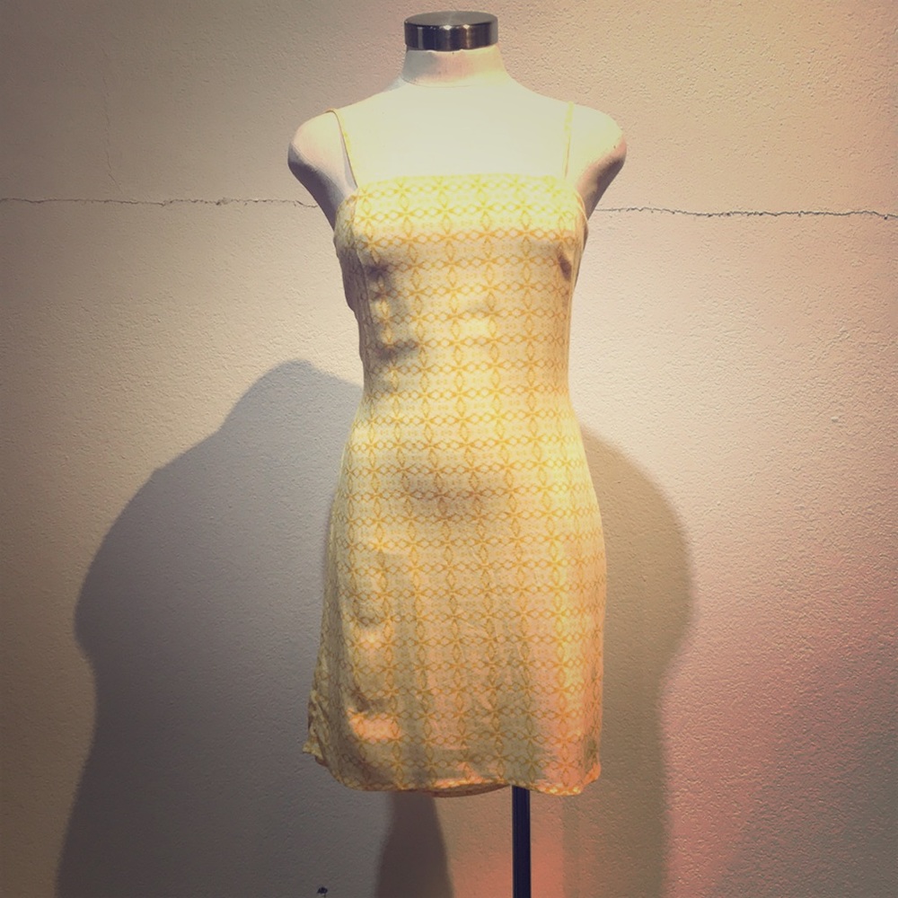 yellow spaghetti strap sundress